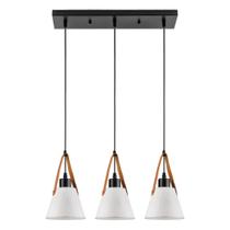 Luminária Pendente Giato Triplo Preto E Branco Kala Luminária Pendente Giato Triplo Preto E Branco Kala