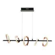 Luminária Pendente Ginga Rose Gold e Preto 27w 85CM Bella