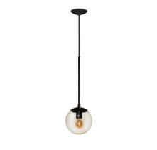 Luminária Pendente Glass Metal Vidro 20cm Preto Spotline