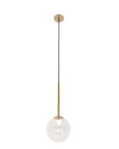 Luminária Pendente Glass Metal Vidro 25cm Dourado Ono Spotline