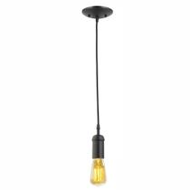 Luminária pendente GLOBE Electric 64906, preta fosca, E26