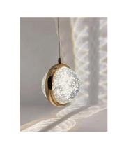Luminária Pendente Globo Bolhas Dourado Led - Dinâmica Luminária Pendente Globo Bolhas Dourado Led - Dinâmica