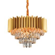 Luminária Pendente Golden Crystal 50Cm Dourado Sindora