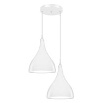 Luminária Pendente Gota Dupla Branca Alumínio Moderna E27 Para Sala Cozinha Quarto Decoração