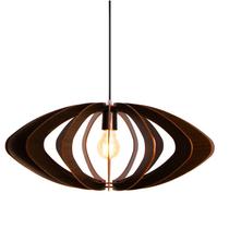 Luminária Pendente Grande Redondo Aletado Madeira Rustico Luminária Pendente Grande Redondo Aletado Madeira Rustico