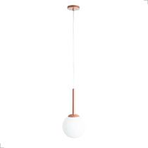 Luminária Pendente Haste Globo Vidro Leitoso Bola Ø12 Jabuticaba 1xG9 Moderno Para Cabeceira de Cama Luminária Pendente Haste Globo Vidro Leitoso Bola Ø12 Jabuticaba 1xG9 Moderno Para Cabeceira de Cama