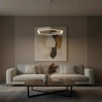 Luminária Pendente Hexagono LED Hexagonal Suspenso 60cm diâmetro