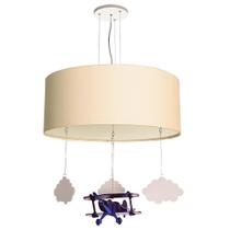 Luminária Pendente Infantil Avião 40cm Algodão ul Luminária Pendente Infantil Avião 40cm Algodão ul