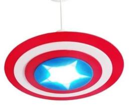 Luminária Pendente Infantil Capitão América Herói Vingadores - Shin Tech