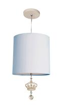 Luminária Pendente Infantil Coroa 25x25 1e-27 Cor:Azul-bebe Luminária Pendente Infantil Coroa 25x25 1e-27 Cor:Azul-bebe