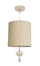 Luminária Pendente Infantil Coroa 25x25 1e-27 Cor:Cáqui Luminária Pendente Infantil Coroa 25x25 1e-27 Cor:Cáqui