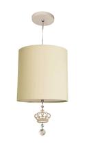 Luminária Pendente Infantil Coroa 25x25 1e-27 Cor:Cru Luminária Pendente Infantil Coroa 25x25 1e-27 Cor:Cru