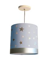 Luminária Pendente Infantil Estrelas 25x25 1e27 Azul