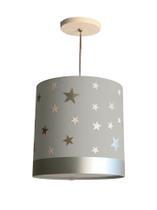 Luminária Pendente Infantil Estrelas 25x25 1e27 Cinza