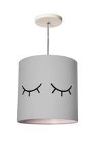 Luminária Pendente Infantil Olhinho 25x25 1e27 Bivolt Cinza