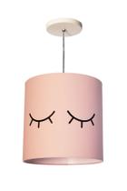 Luminária Pendente Infantil Olhinho 25x25 1e27 Bivolt Rosa
