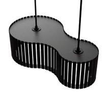 Luminária Pendente Infinita Modelo Ripado - Preta