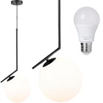 Luminária Pendente Jabuticaba 45Cm Angular Globo Vidro 15Cm