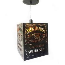 Luminária Pendente Jack Daniels Teto Mdf Canaã 3D Soquete E27