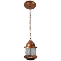 Luminária Pendente Lampião Colonial de Parede Cobre Vintage