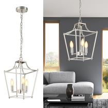 Luminária Pendente Lanterna foucasal 3 Lâmpadas Níquel Escovado 24cm Luminária Pendente Lanterna foucasal 3 Lâmpadas Níquel Escovado 24cm