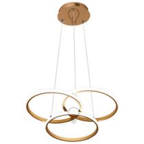 Luminária Pendente Led 3 Anéis Moderno Sala Quarto 4000k