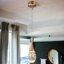 Luminária Pendente Led Cristal Gota Bolha Lavabo Quarto 3em1 Luminária Pendente Led Cristal Gota Bolha Lavabo Quarto 3em1