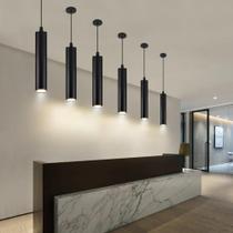 Luminária Pendente LED De Tubo Longo, Moderna, Cilíndrica, Para Ilha, Sala De Jantar, Cozinha