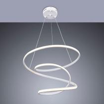 Luminária Pendente Led Design Moderno Luxuoso 41W Lustre Sala de Jantar Espiral Curvas Infinito M3 Bivolt