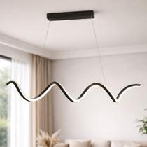 Luminária Pendente LED Espiral Dourada Ou Preto Minimalista 3 Cores de Luz Ideal Para Sala de jantar