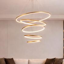 Luminaria Pendente Led Lura 140w Seleção de temperatura Quente/Neutro/Frio Dourado ALUT001917 Alut