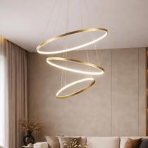 Luminaria Pendente Led Lura 60W Seleção de temperatura Quente/Neutro/Frio Dourado ALUT001914 Alut