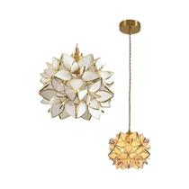 Luminária Pendente LED Nórdica De Cobre Com Flor Para Quarto, Sala De Jantar, Sala De Estar, Cozinha