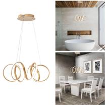 Luminária Pendente Led Ondas Sofisticado 42w 3 Em 1 Bivolt - Nitrolux