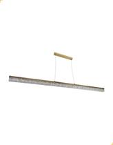 Luminária Pendente Linear Moderno Luxo de 1 Metro com 3 Tonalidades Iluminação Led Dimerizável Integrado Branco Quente Neutro Frio Detalhes Dourado