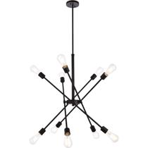 Luminária Pendente Living District Axel 10 Lâmpadas Preta 110V Luminária Pendente Living District Axel 10 Lâmpadas Preta 110V