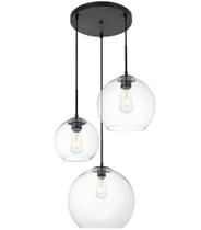 Luminária Pendente Living District Baxter 3 Lâmpadas Preto Transparente Luminária Pendente Living District Baxter 3 Lâmpadas Preto Transparente