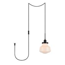 Luminária Pendente Living District Lye Preto Fosco Branco 110V Luminária Pendente Living District Lye Preto Fosco Branco 110V