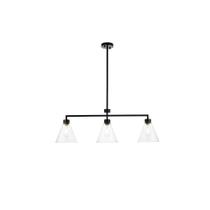 Luminária Pendente Living District Mera 3 Lâmpadas Preta com Vidro Transparente 110V Luminária Pendente Living District Mera 3 Lâmpadas Preta com Vidro Transparente 110V