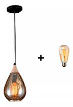 Luminária Pendente Lustre Cristal COM LÂMPADA PÊRA E27 NT-300 - Nitrolux