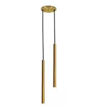 Luminária Pendente Lustre Duplo Teto Luxo Moderno 1932 Dourado