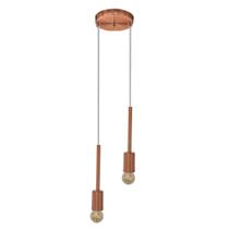 Luminária Pendente Lustre Infinite 21Cm Rose Gold Duplo + Led G45