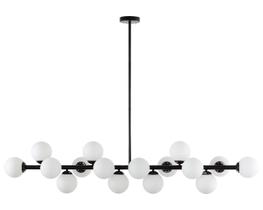Luminária Pendente Lustre Jabuticaba Moon Preto Com Bolas Globos Esferas Opaco Leitoso Moderno Luxo INL112 Luminária Pendente Lustre Jabuticaba Moon Preto Com Bolas Globos Esferas Opaco Leitoso Moderno Luxo INL112