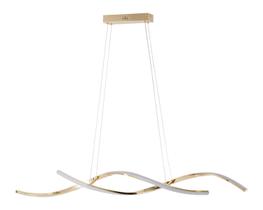 Luminária Pendente Lustre Led 3 em 1 Dna Dourado Moderno Luxuoso Bivolt INL121