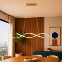 Luminária Pendente Lustre Led 3 em 1 Dna Dourado Moderno Luxuoso Bivolt INL121 Luminária Pendente Lustre Led 3 em 1 Dna Dourado Moderno Luxuoso Bivolt INL121