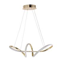 Luminária Pendente Lustre Led 3 em 1 Infinito Dourado Moderno Luxuoso INL118