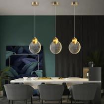 Luminária Pendente Lustre Led Cristal Lua Bolhas Dourado Unitário Sala Quarto Banheiro