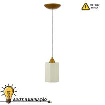 Luminária Pendente Lustre Oitavado 1 Lâmpada E-27 Bivolt Varios tamanhos Completo