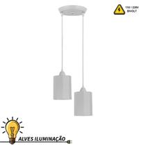 Luminária Pendente Lustre Oitavado 2 Lâmpadas E27 Bivolt Varios tamanhos Completo Luminária Pendente Lustre Oitavado 2 Lâmpadas E27 Bivolt Varios tamanhos Completo