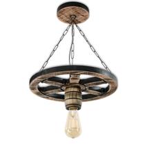 Luminária Pendente Lustre Roda de Carroça em Madeira Maciça 33cm Rústico Colonial Vintage Retrô Luminária Pendente Lustre Roda de Carroça em Madeira Maciça 33cm Rústico Colonial Vintage Retrô